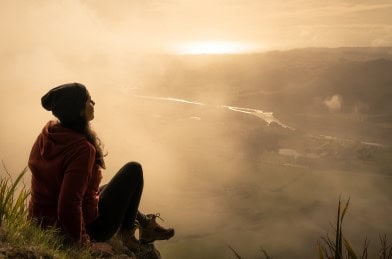 Girl sitting on Mt Greylock